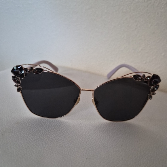 Jimmy Choo Gold and Pink Embellished Sunglasses With Swarovski Crystals main image 4